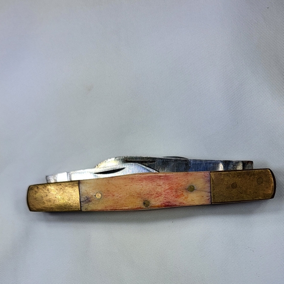 4 Blade Multifunctional Pocket Knife with Gold and Orange Handle - Picture 10 of 14